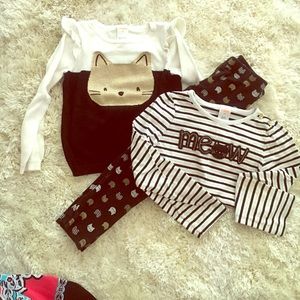 Girls 3/4 kitty cat set Gymboree